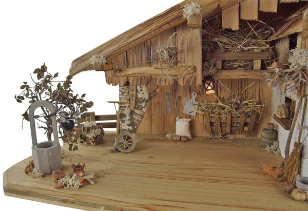 Festliche Weihnachtskrippe Großglockner inkl. 12-tlg. Figurensatz K 001, Maße Krippe: ca. 70 x 30 x 35 cm